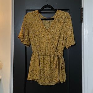 NEW Mustard Yellow Floral Top